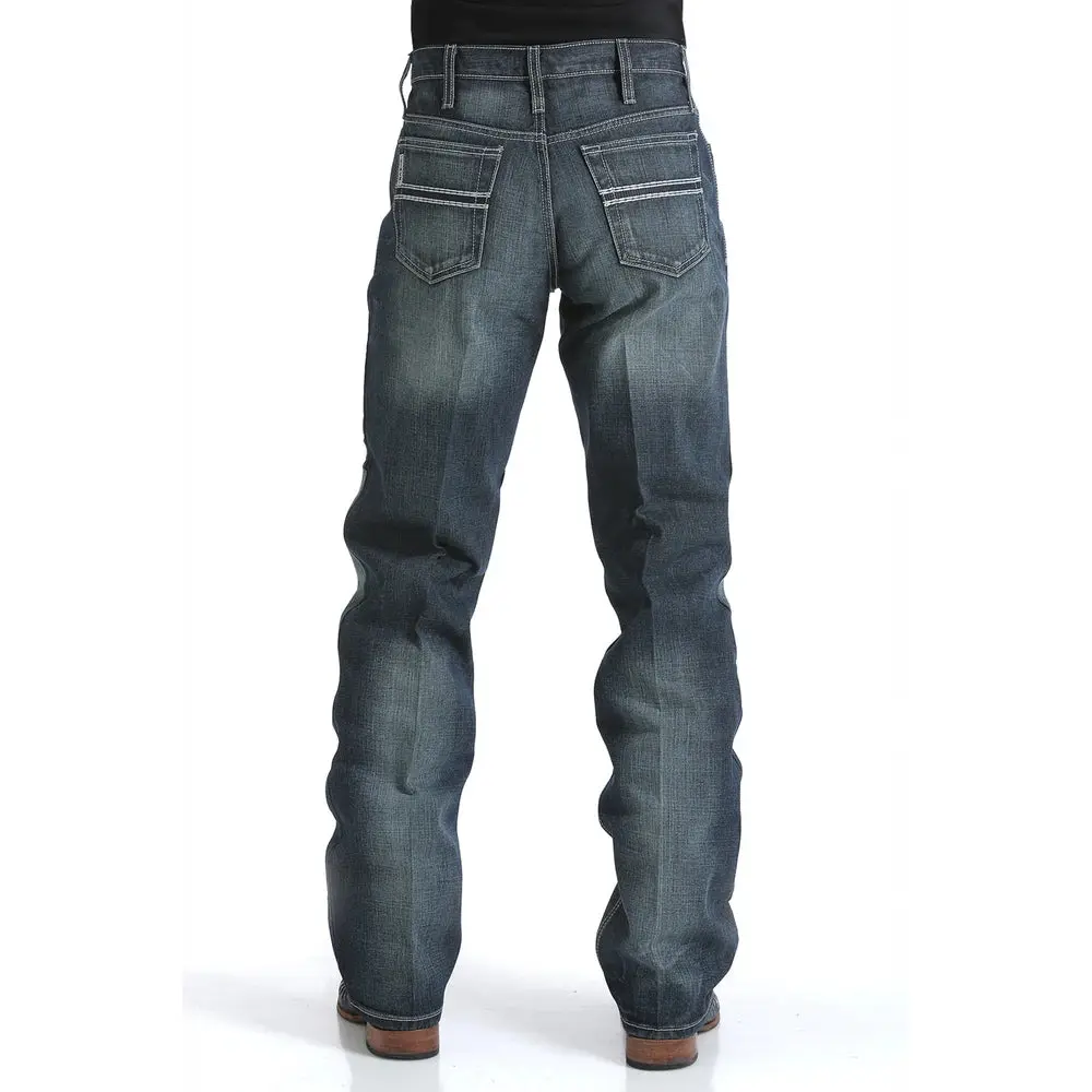 MB92834019 Cinch Men's White Label Relaxed Fit Dark Stonewash Rigid Jeans