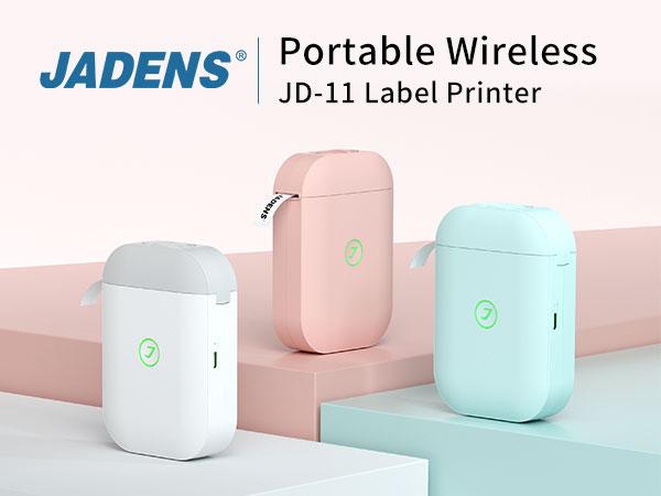 JADENS JD-11 Label Maker Machine, Wireless Bluetooth Mobile Thermal Label Printer with 3 Roll Tapes, Ink-Free with Multiple Layouts for Home, Office