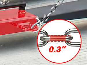 Nilight Forklift Trailer Hitch Attachment Fits 2 Inch Receiver Clamp on Pallet Fork Trailer Towing Adapter with Safety Chain & 5/8” Hitch Pin Clip Red