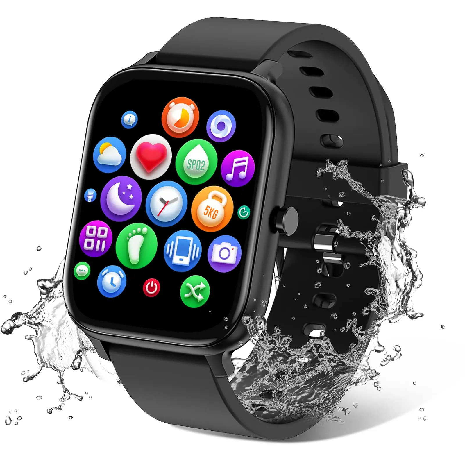 2026 New Smart Wristwatch (Wearables) for Men, 1.83" Touch Screen Lifestyle Watch with Message Reminder, Step Counter, Alarm, Timer, Music Control, Comfortable Strap, iOS & Android Compatible Fathers' Day Gift