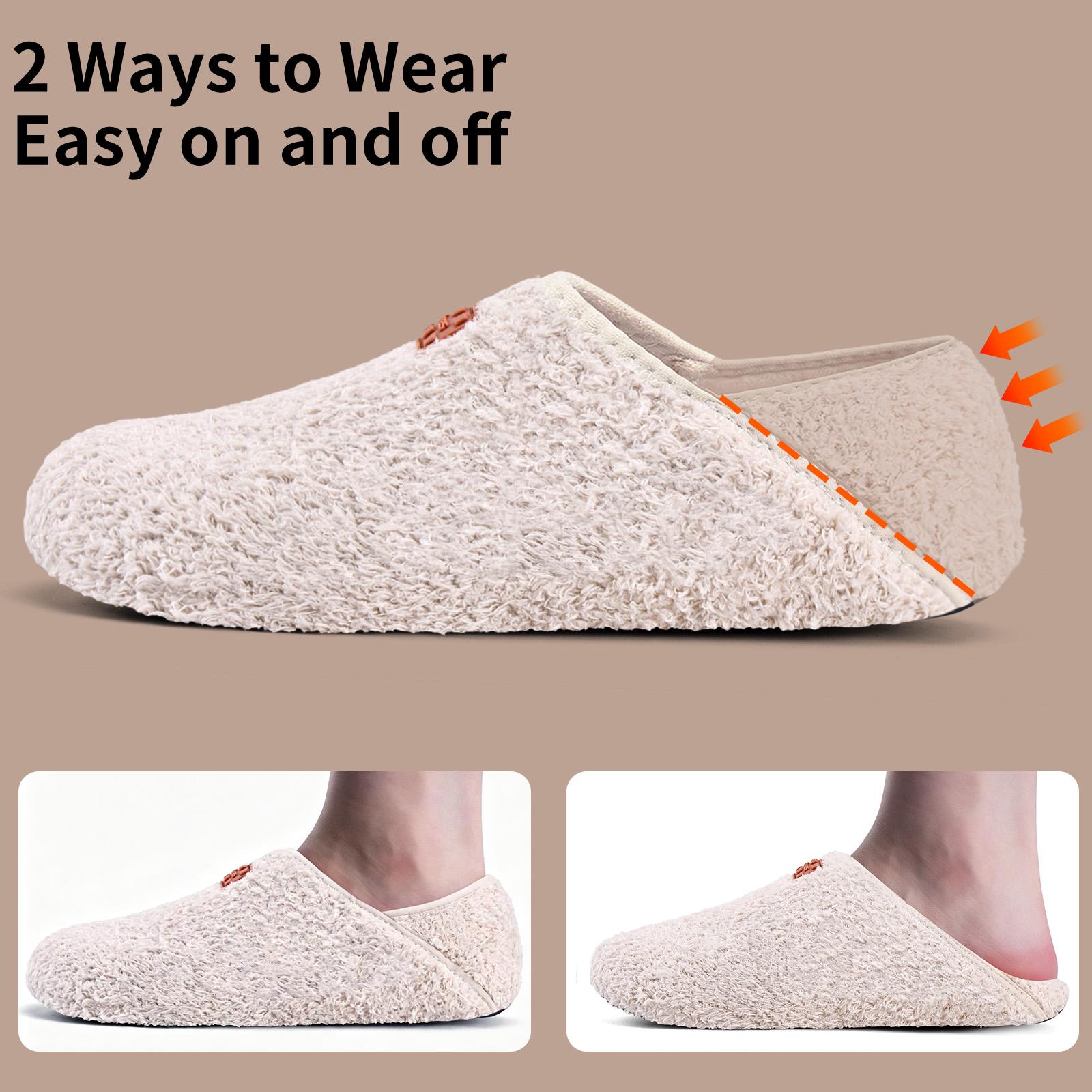 WateLves Womens & Mens Lightweight Cozy Faux Furry House Slippers - Rubber Sole Slip On Sock Shoes - Foldable Travel Slippers - Indoor & Outdoor - #SpringStatements