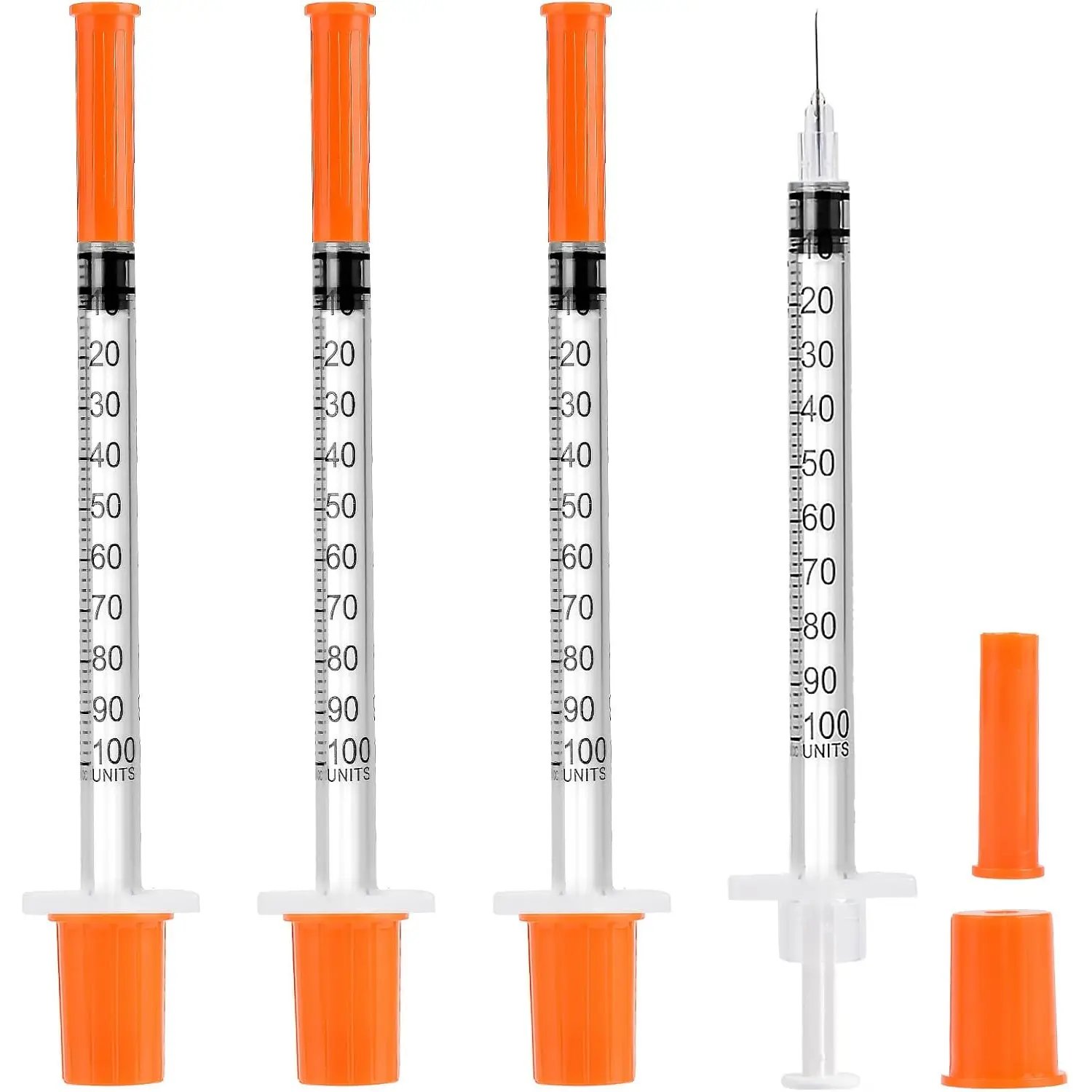 30 Pack Syringes 31G U-100 5/16" (8mm) 1ml/cc, Disposable Syringe, Lab Supplies, Individual Packed