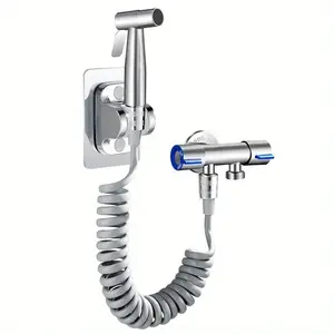Stainless Steel High-Pressure Shower Set, Faucet Spray Gun Accessories Including Handheld Bidet Sprayer + Bathtub Adapter, Sanitary Cleaning Tools