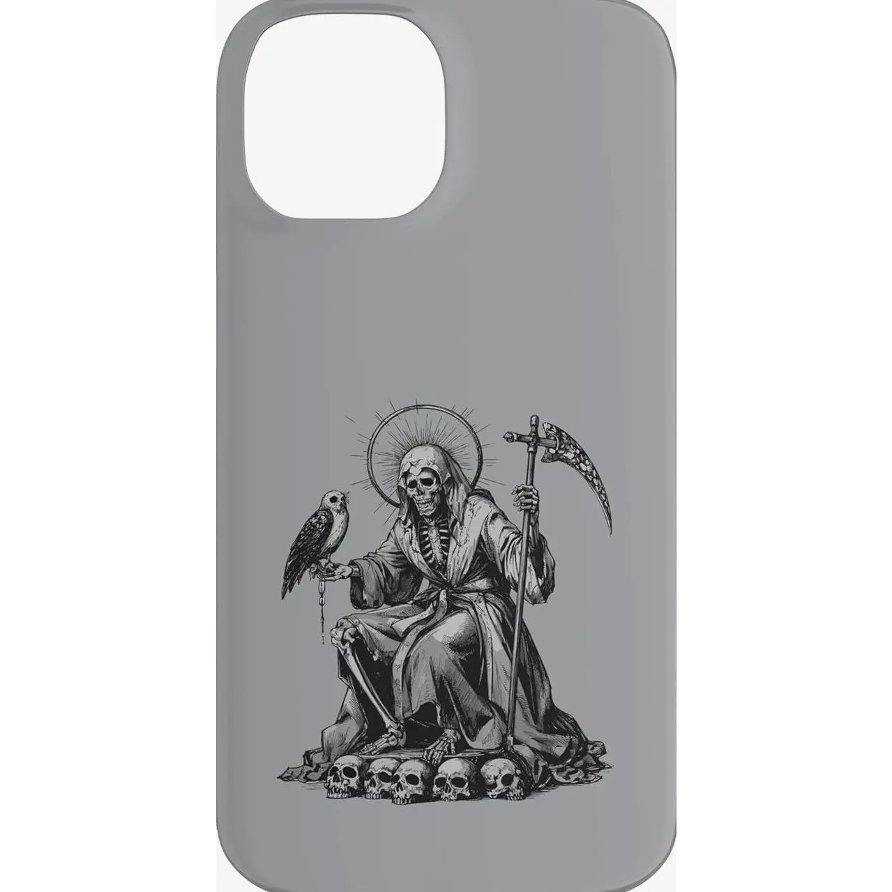 Santa Muerte Religious Mexican Deity Folklore Durable Rubber Smartphone Case - Protective, Shock-Resistance Mobile Phone Accessory Compatible with All iPhone Models, Protection, Accessories
