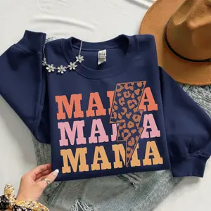 Lightning Mama Graphic Crewneck Sweatshirt | Unisex Energetic Mom Graphic Cozy Soft Fleece Pullover | Gift for Mom, Gift for Her, Mother’s Day