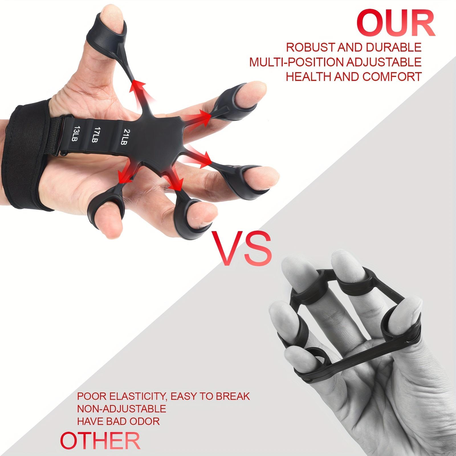 Grip Strength Trainer(5pcs) - Adjustable Forearm Strengthener, Finger Exerciser, Finger Stretcher, Forearm Workout Ring And Hand Exercise Ball - Grip Strengthener And Extensor Trainer for Any Sizes Hand & Finger