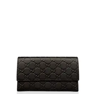 Pre-owned GUCCI Leather small leather goods Continental Wallet GG Supreme Monogram Dark Brown (kc012626f9)