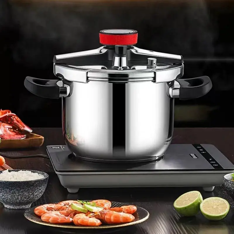 Stainless Steel, 1 Count Large Capacity Multi-purpose Cooking Pot with Automatic Alarm Function, Durable High Pressure Cooker for Home Kitchen, Kitchenware