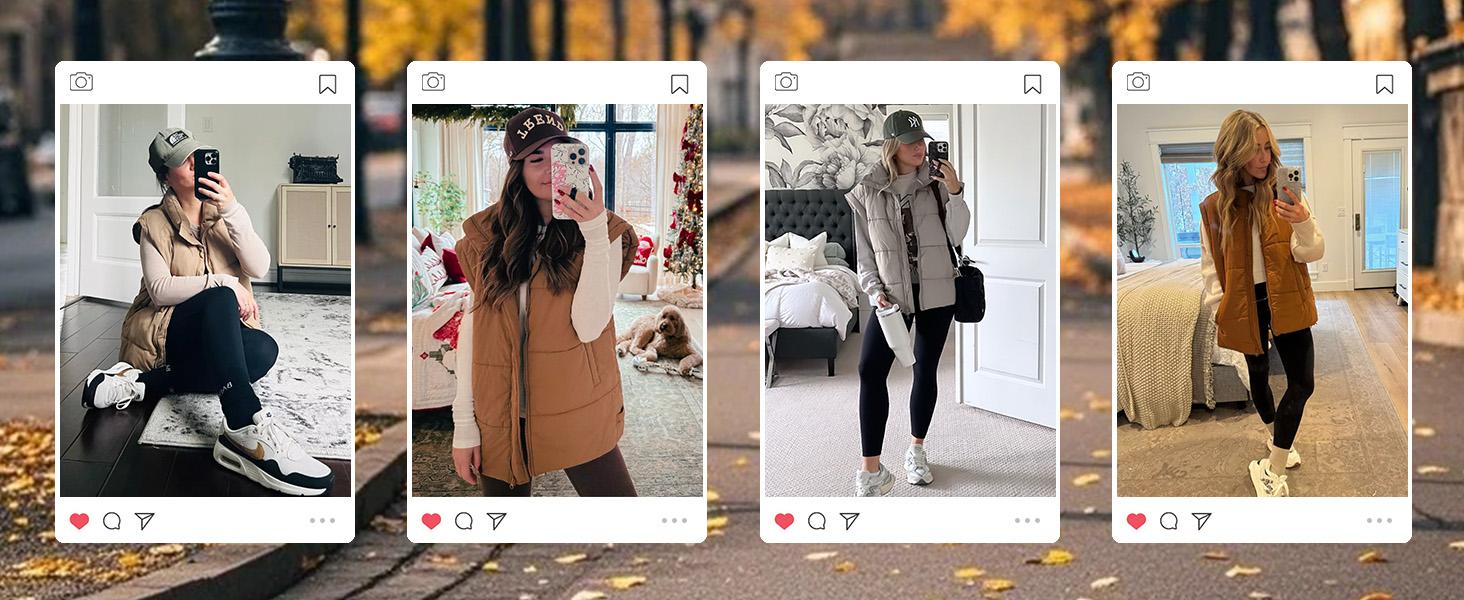 YeeZaa Women Winter Oversized Puffer Vest 2025 TikTokShopHolidayHaul Christmas Lightweight Stand Collar Flysleeve Insulated Padded Puffy Jackets Coat with Pockets Womenswear Tops zip up YeeZaa Women Winter Oversized Puffer Vest 2025 TikTokShopHolidayHaul Christmas Lightweight Stand Collar Flysleeve Insulated Padded Puffy Jackets Coat with Pockets Womenswear Tops zip up