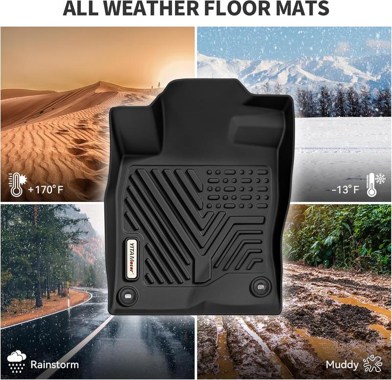 YITAMOTOR Floor Mats Fit for 2016-2021 Honda Civic Sedan, TPE All Weather Custom Fit Waterproof Anti-Slip Floor Liner for 2021 Honda Civic, 1st & 2nd Rows, Cargo Liner, Black