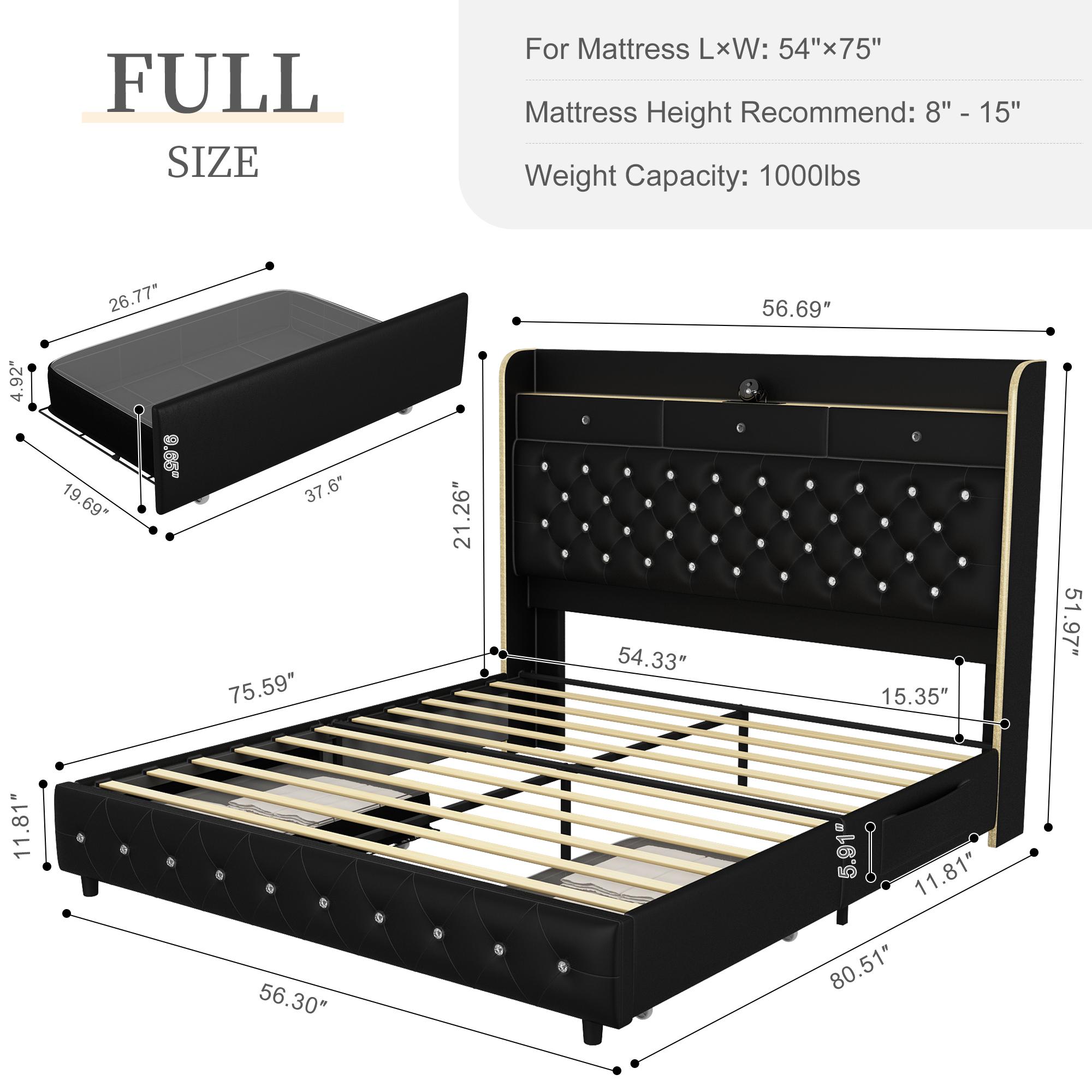 Modern Queen LED Bed Frame with Galaxy Aurora Projector, 52" Upholstered Headboard with Charging Ports, 2 Storage Drawers, Noise-Free Platform, No Box Spring Needed – White / Black / Gray PU Leather Modern Queen LED Bed Frame with Galaxy Aurora Projector, 52" Upholstered Headboard with Charging Ports, 2 Storage Drawers, Noise-Free Platform, No Box Spring Needed – White / Black / Gray PU Leather
