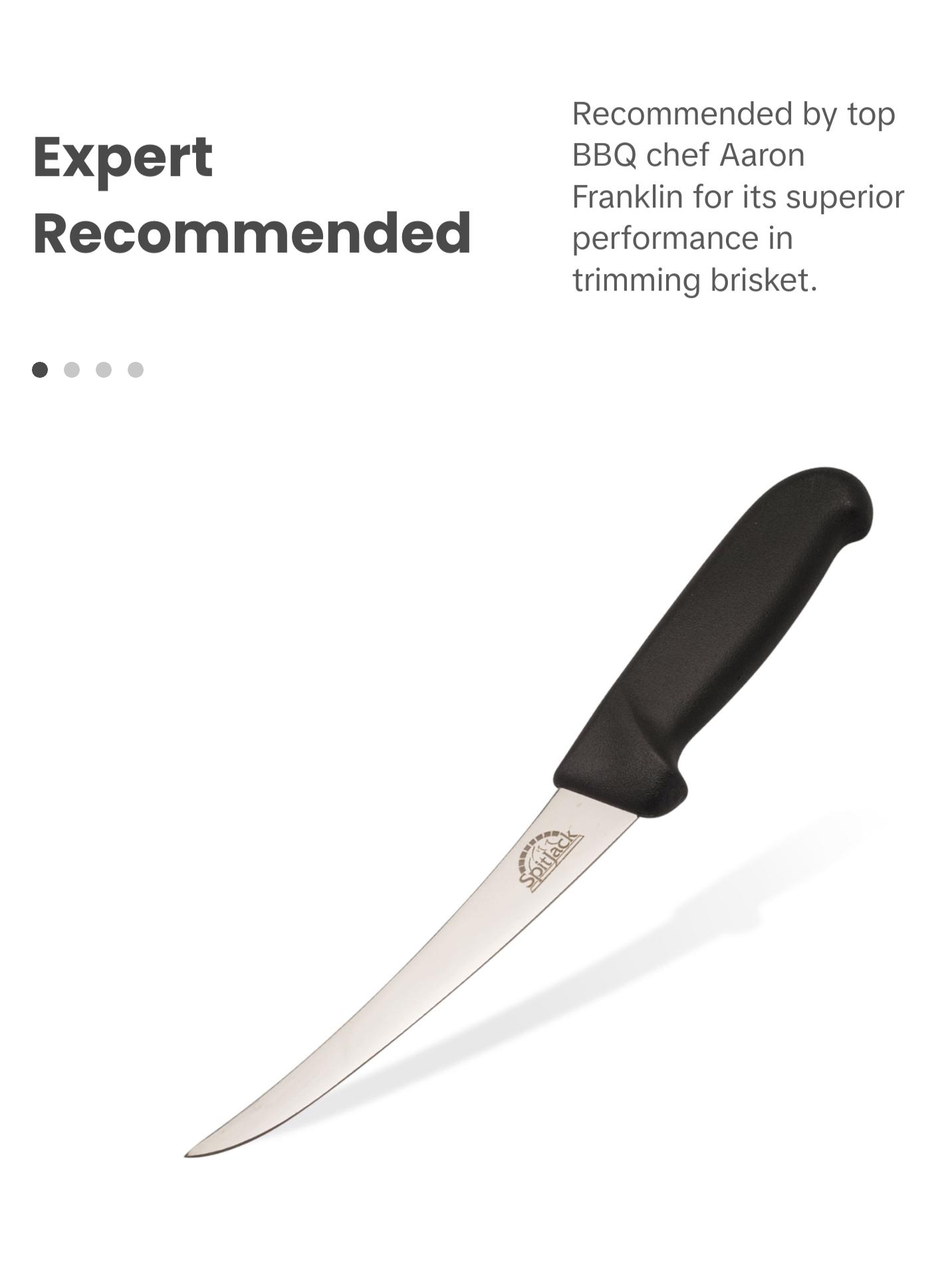 SpitJack Meat Trimming and Boning Knife - 6 Inch Curved Blade