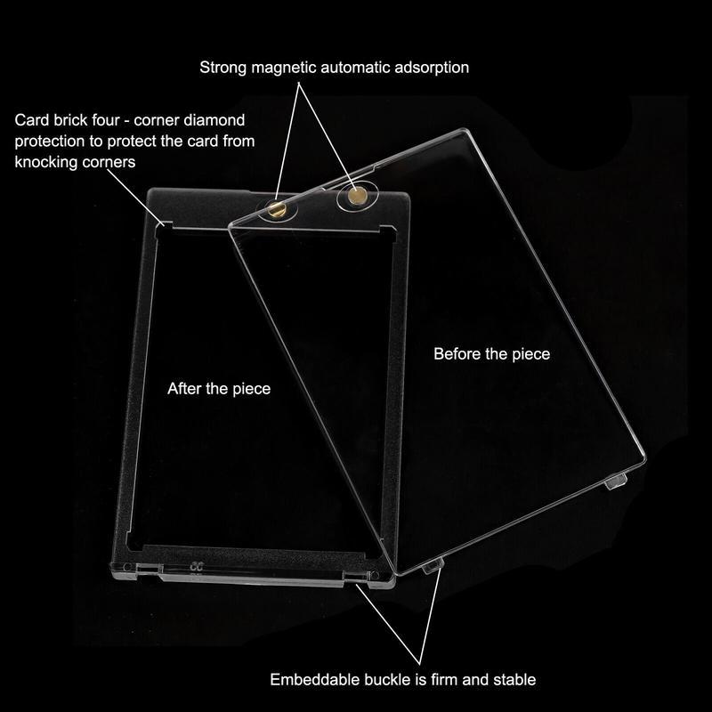 UFORU Magnetic Card Holders for Trading, 35pt Hard Cards Sleeves Case, One Touch Card Holder Fit for MTG，Sports, Baseball, Game, Toploaders, Standard Cards Display