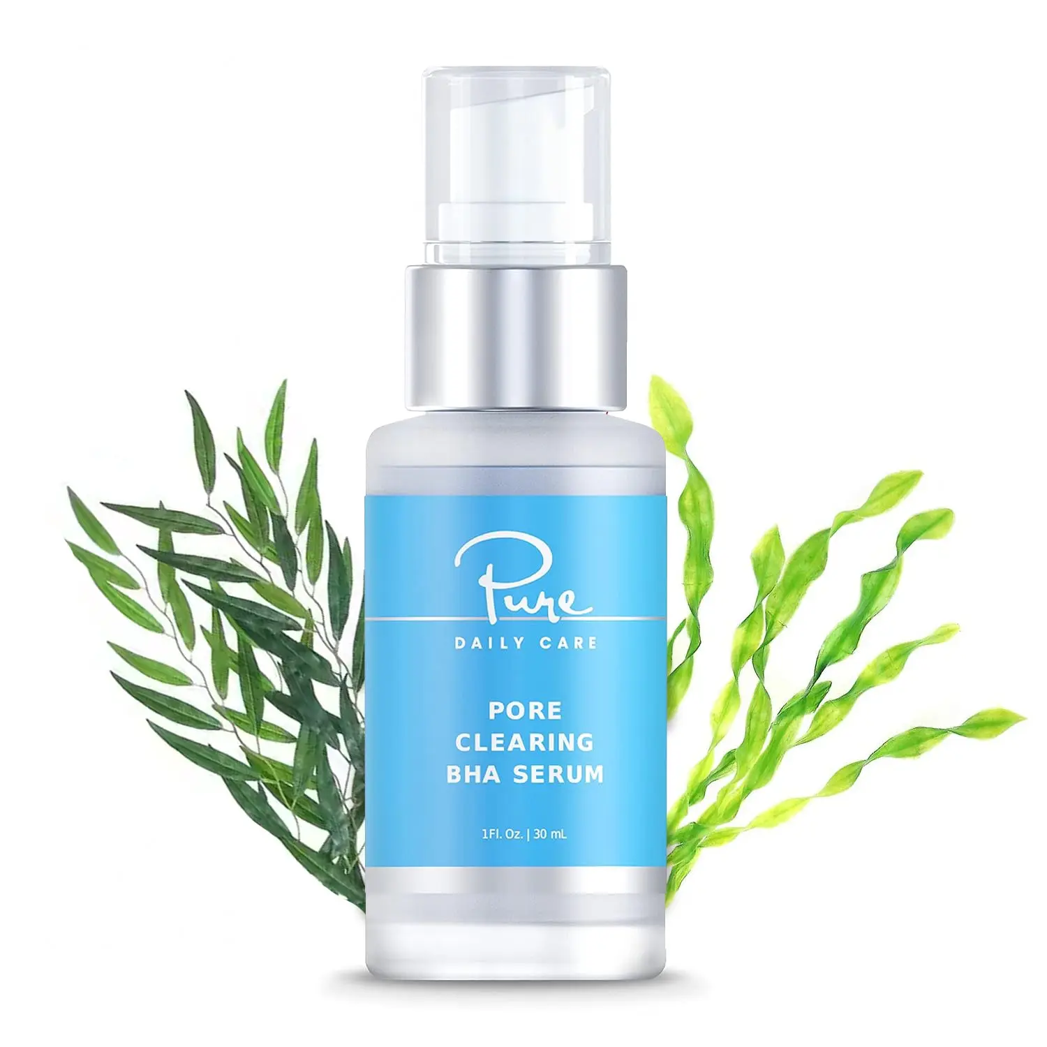 Pore Clearing BHA Serum for Blemish-Prone Skin with Seaweed Extract and Hyaluronic Acid - Smooth, Skincare by Pure Daily Care Moisturizing Exfoliant