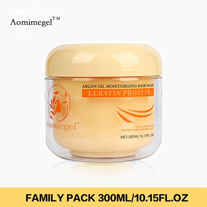 Aomimegel Collagen & Argan Oil Simple Clean Hair Mask - Silicone-Free, Keratin-Infused, Alcohol-Free Leave-In Treatment for Curly Hair Products, Gentle Deep Conditioning, Frizz Control & Scalp Care Nourishment,back to school
