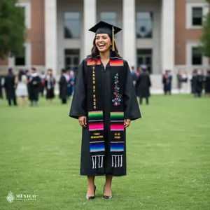 Personalized Floral Sarape Graduation Stole  - Embroidered Class of 2026