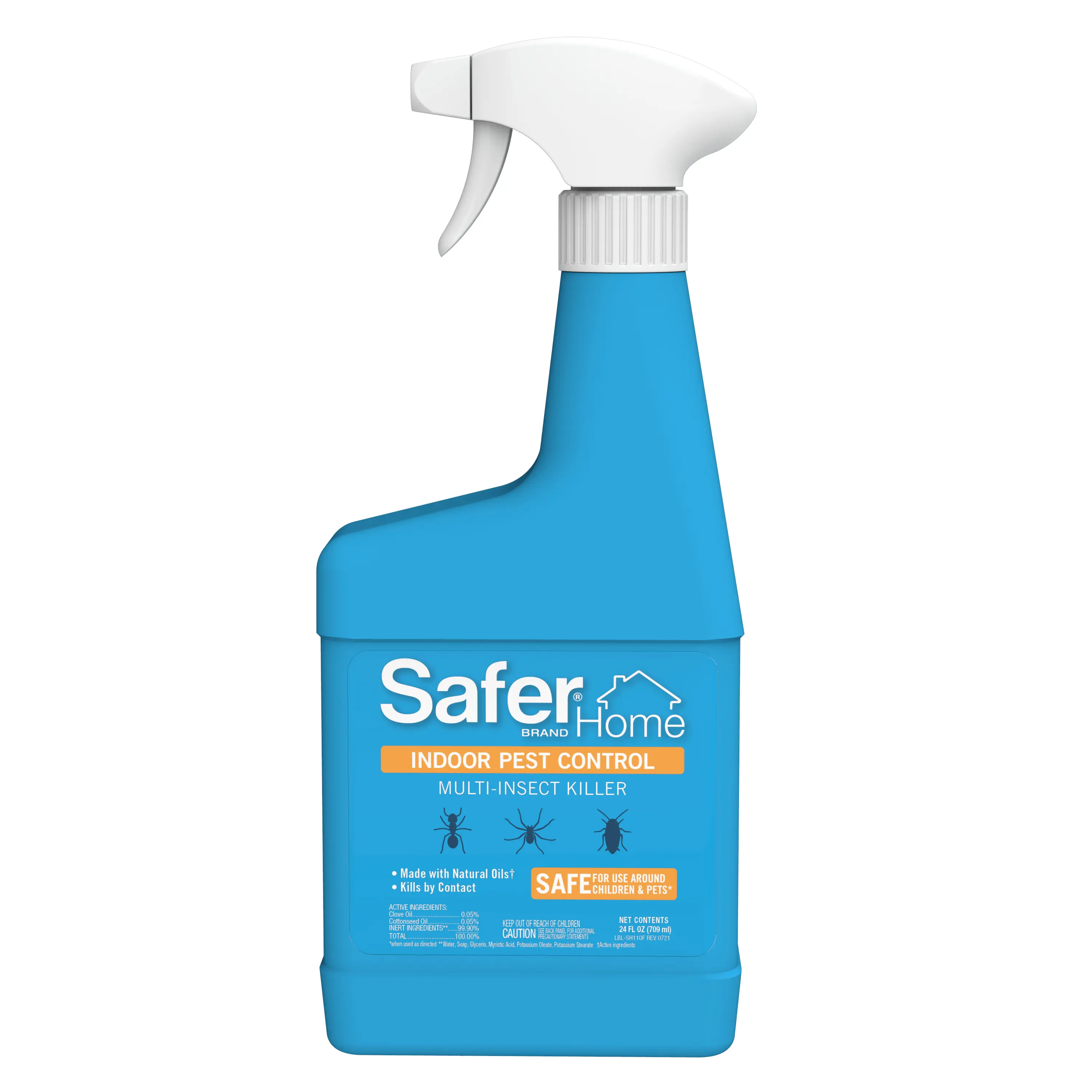 Safer Home Family Safe Indoor Multi-Insect Insecticidal Sprayers - 24 fl oz Ready-to-Use Cockroach Killer, Made with Natural Clove & Cottonseed Oils, No Harsh Chemicals, Kills Ants, Flies, Roaches, Spiders, Silverfish, Fleas on Contact