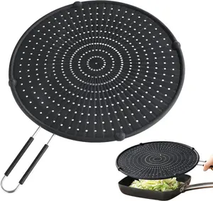Splatter Screen Frying Pan Grease Splatter Guard Heat-Resistant Splatter Guards Frying Silicone Splatter Guard Everyday