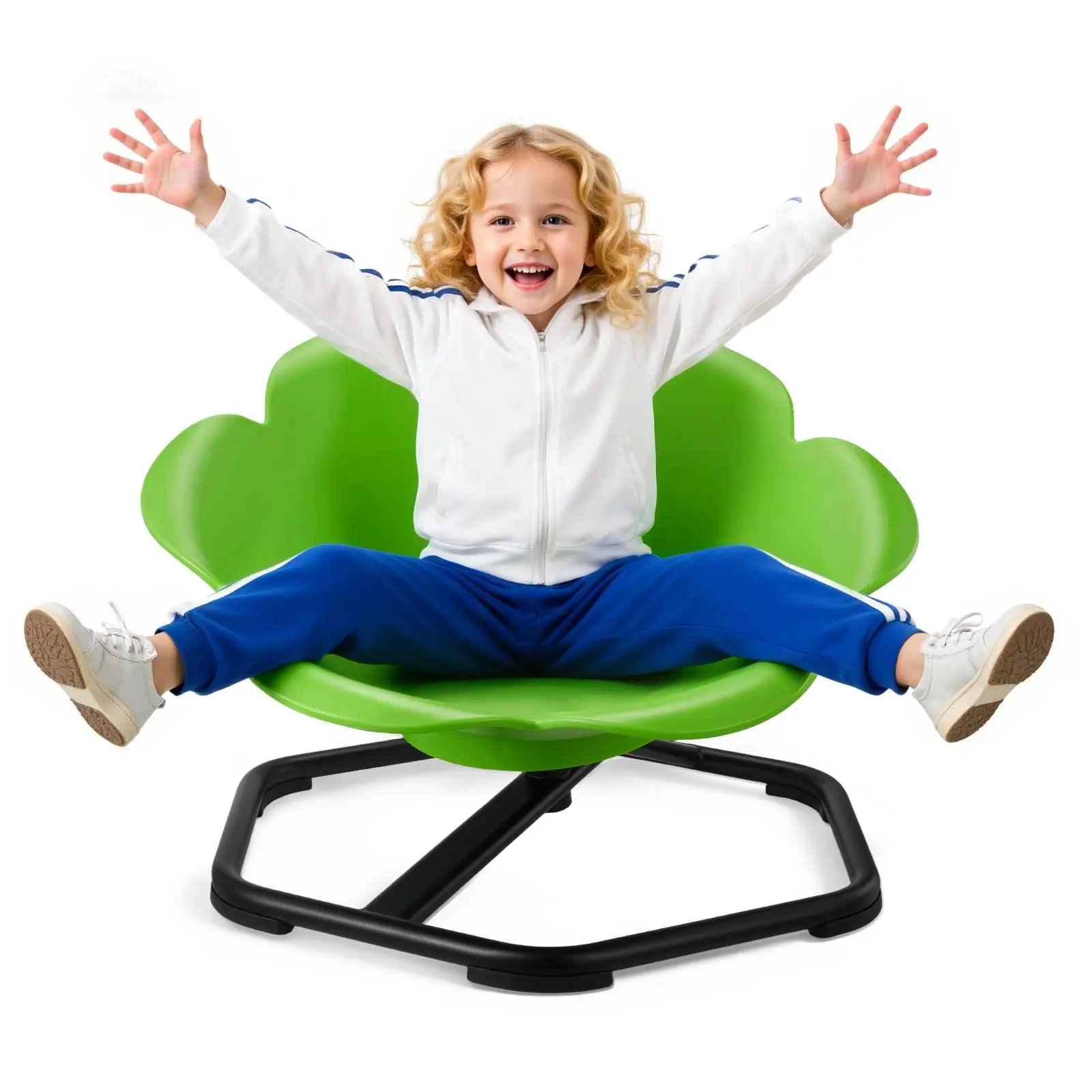 【SummerFinds】VEVOR Kids' Sensory Swivel Chair, 220 lbs Capacity Cylinder-Shape Chair with Grip-Safe Edges, 1-Piece Mold, Ball Bearings for Smooth 360° Spin, Stable Non-Slip Metal Base, Autistic Toddler Tool, Coordination Balance Focus, Green Toddler Gift