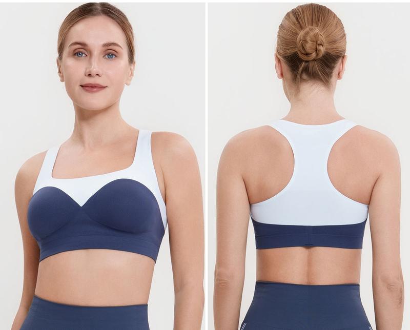 AIMER Sports Bra Everyday Push Up Bra Christmas Gift Water Bra Seamless Color Block Racerback Soft Wraparound Support Stretch Fabric No Cup Shifting Stay in Place Stylish Comfortable Activewear Fall Fashion Top Womenswear TikTokShopHolidayHaul