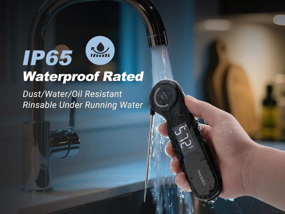 INKBIRD IHT-21K Portable nstant Read Washable Meat Thermometer, IP65 Waterproof, 0.5 Sec Fast Reading, Super Accurate Detection, Handy Food Thermometer for Indoor Outdoor Cooking, BBQ, Baking, Deep Frying, Home Brewing Kitchen