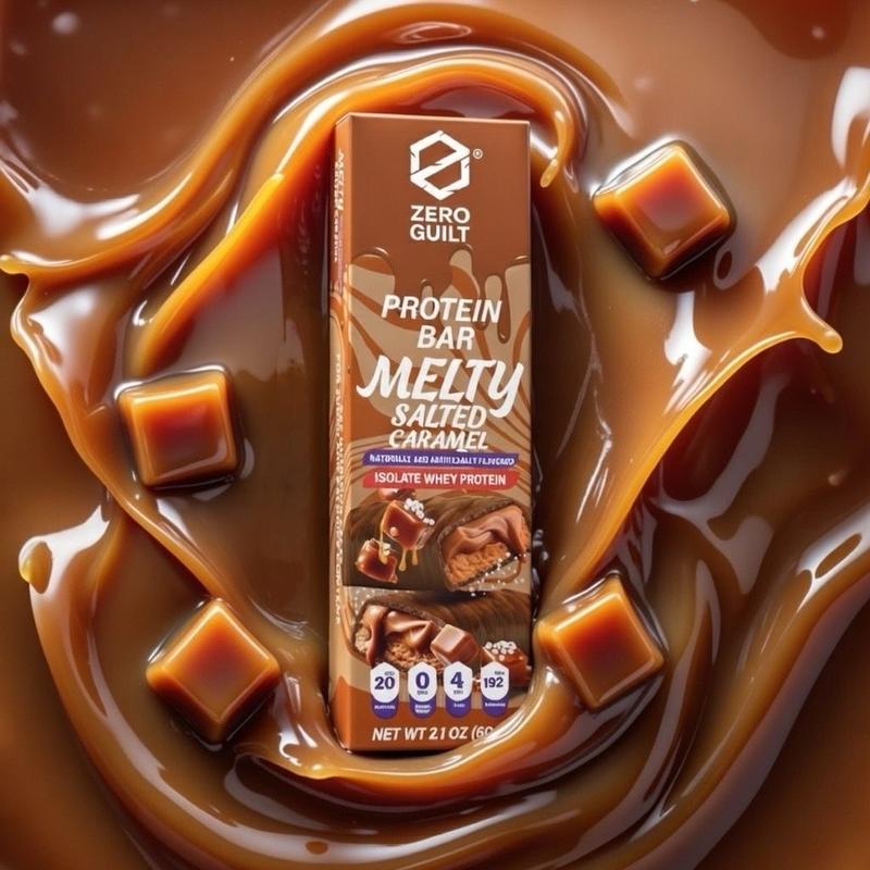ZERO GUILT Salted Caramel 20G Protein Bar, ZERO Added Sugar, 60g Net Weight - 12 Pack