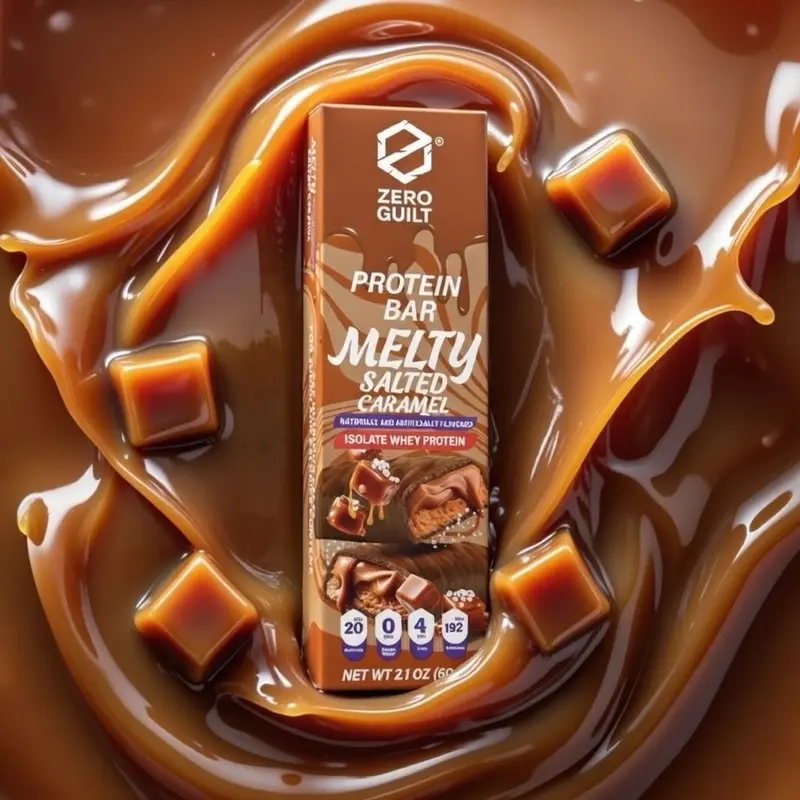 ZERO GUILT Salted Caramel 20G Protein Bar, ZERO Added Sugar, 60g Net Weight - 12 Pack