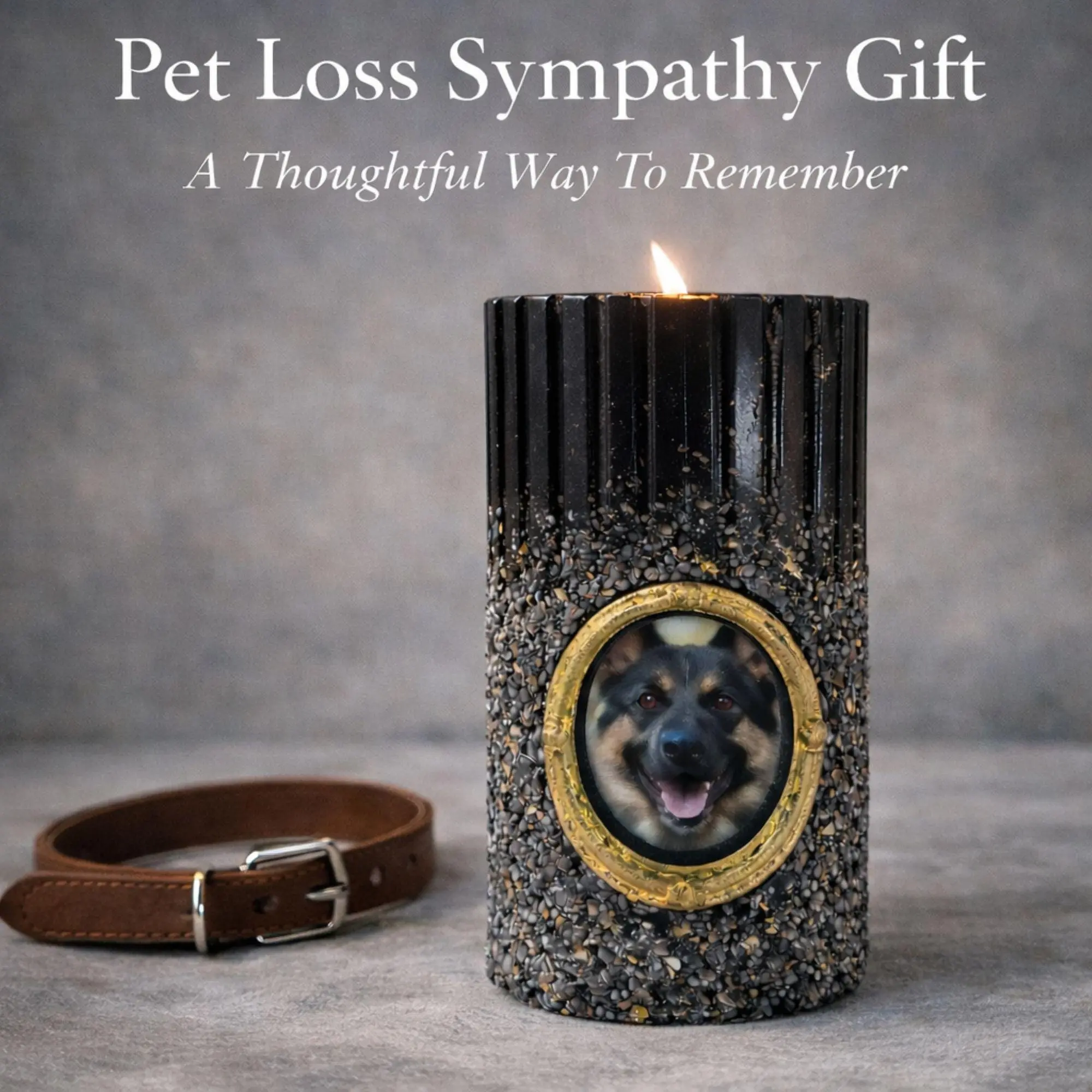Personalized Pet Loss Memorial Candle with Photo - Dog Remembrance Gift for Home Decor
