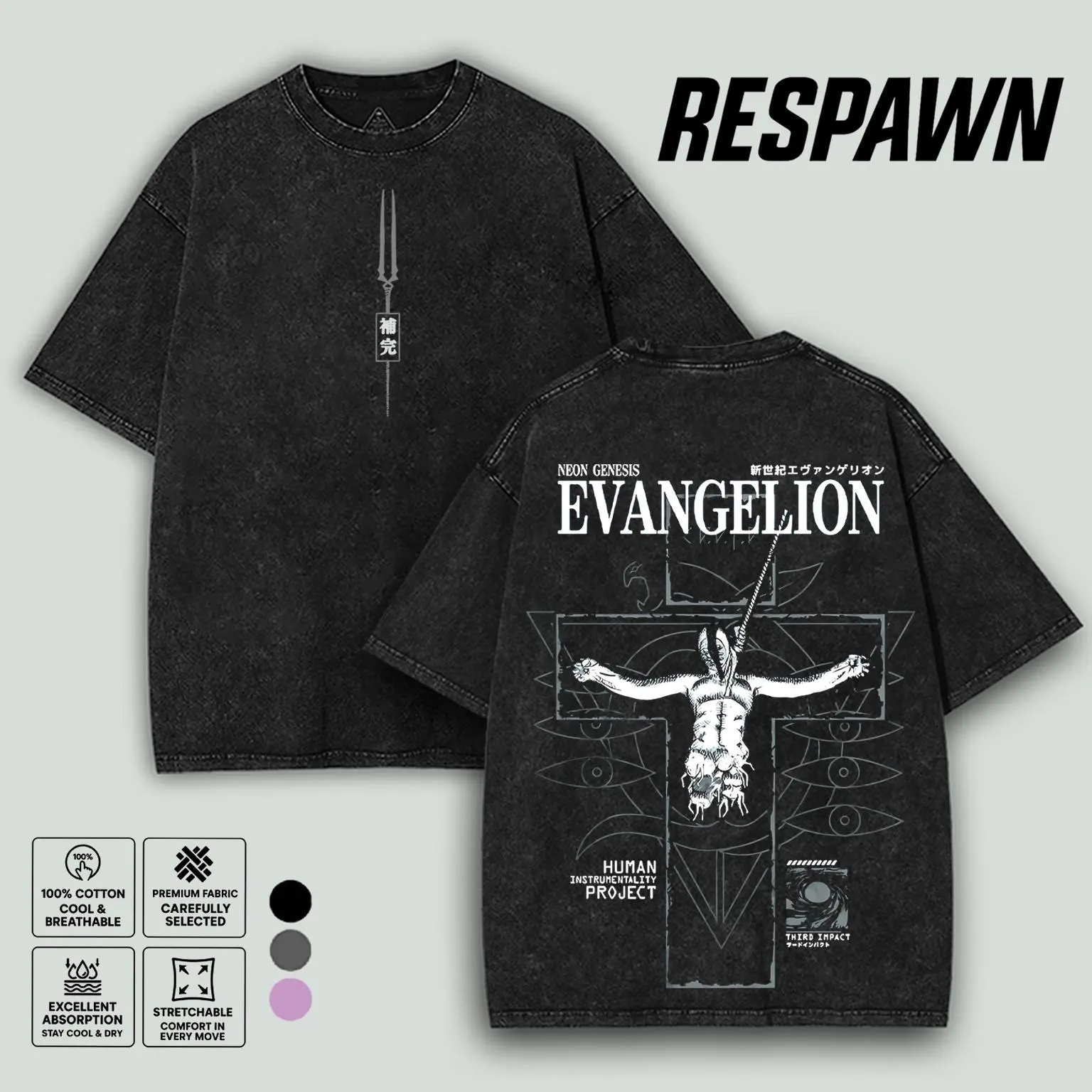 Neon Genesis Evangelion Tee Vintage Washed Anime T-Shirt, Mecha