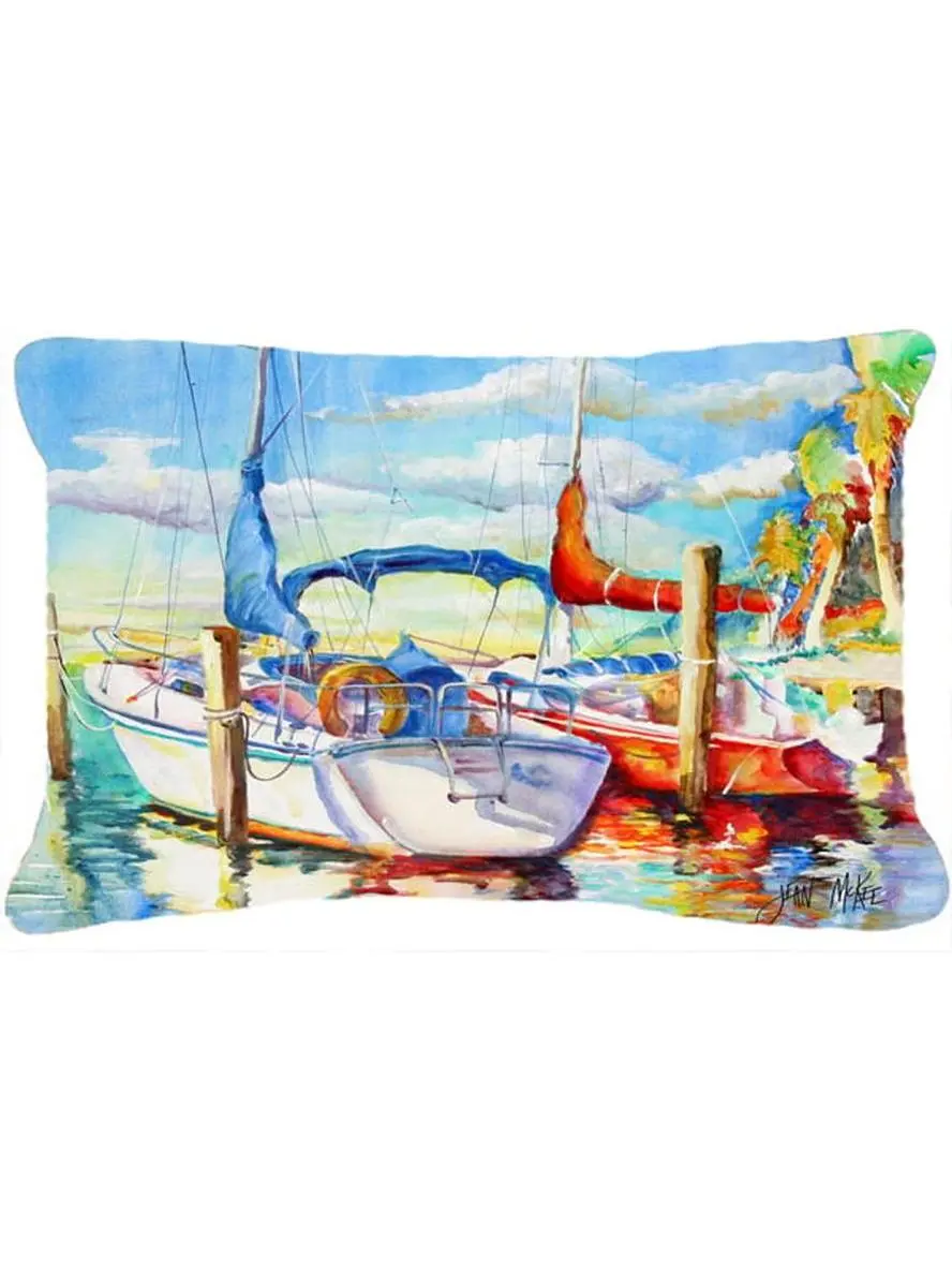 Towering Q Sailboat Canvas Fabric Decorative Pillow, Indoor-Outdoor Decorative Pillow for Outdoor Sofas & Furniture, Indoor Outdoor Decorative Pillows