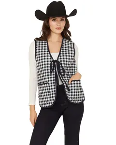 Free People Women's Claudine Gingham Tie Front Vest - Ob2063101-Nvy