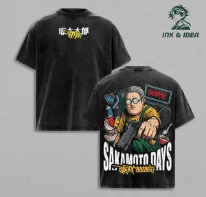 Sakamoto Sakamoto Days "Street Assassin" Anime Shirt Washed Manga Washed Heavy Cotton T-shirt Gift For Anime Fan Streetwear Unisex Tee.