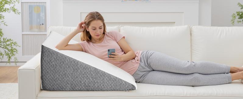 Wedge Pillow, Body Pillow for Sleep Apnea, Neck Pain Relief, Post Surgery, Sleeping Comfort, Acid Reflux, Heartburn, Back Pain Relief and Snoring