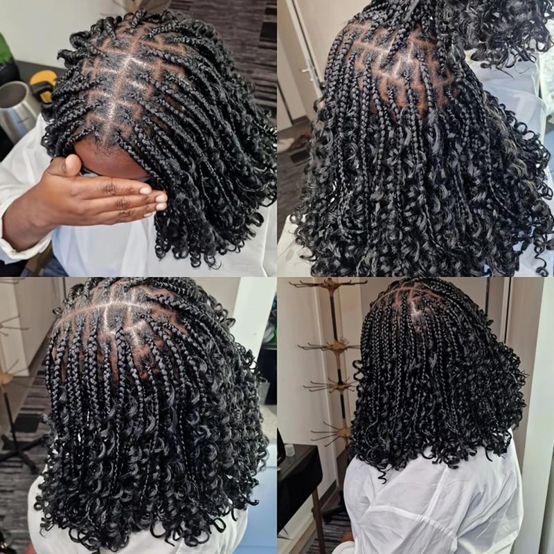 Bohemian Goddess 16 Inch Full Lace Wig with Natural Looking Braids and Curly Ends for Everyday Wear Box Braids Wigs