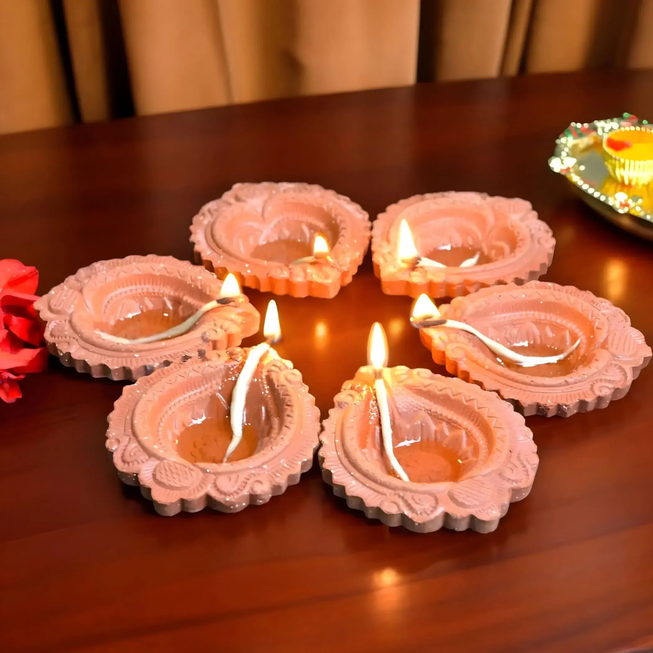 Sacred Diwali Terracotta Clay Diyas | Handmade Pooja Oil Lamps for Home & Office Decor | Cherished Gifting | 3 Variations