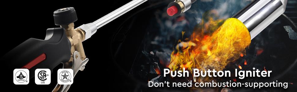 Propane Torch Weed Burner,Blow Torch,Heavy Duty,High Output Flamethrower with Turbo Trigger Push Button Igniter and 10 FT Hose for Roof Asphalt,Ice Snow,Road Marking Propane Torch Weed Burner,Blow Torch,Heavy Duty,High Output Flamethrower with Turbo Trigger Push Button Igniter and 10 FT Hose for Roof Asphalt,Ice Snow,Road Marking