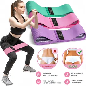 3PCS Fabric Resistance Bands Set – Loop Workout Bands for Yoga, Pilates & Home Training (3 Levels)