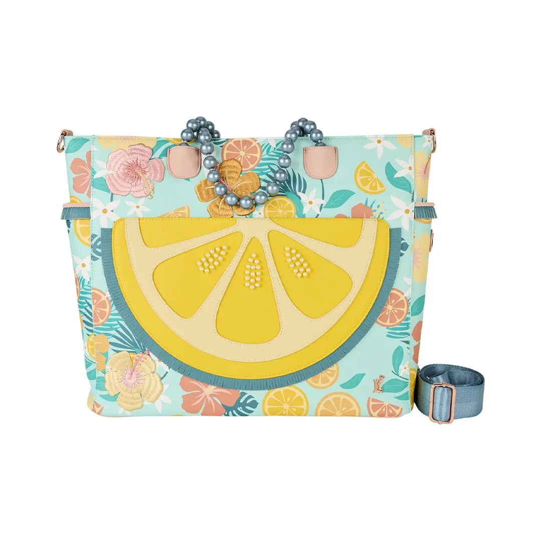 Loungefly Convertible Tote Backpack for Women, a Tropical Print Faux Leather Handbag Sling Bag with Beaded Handle and Adjustable Strap, Ideal as a Carry On for Adults, Carry On Backpacks, Casual Wear, Everyday Carry