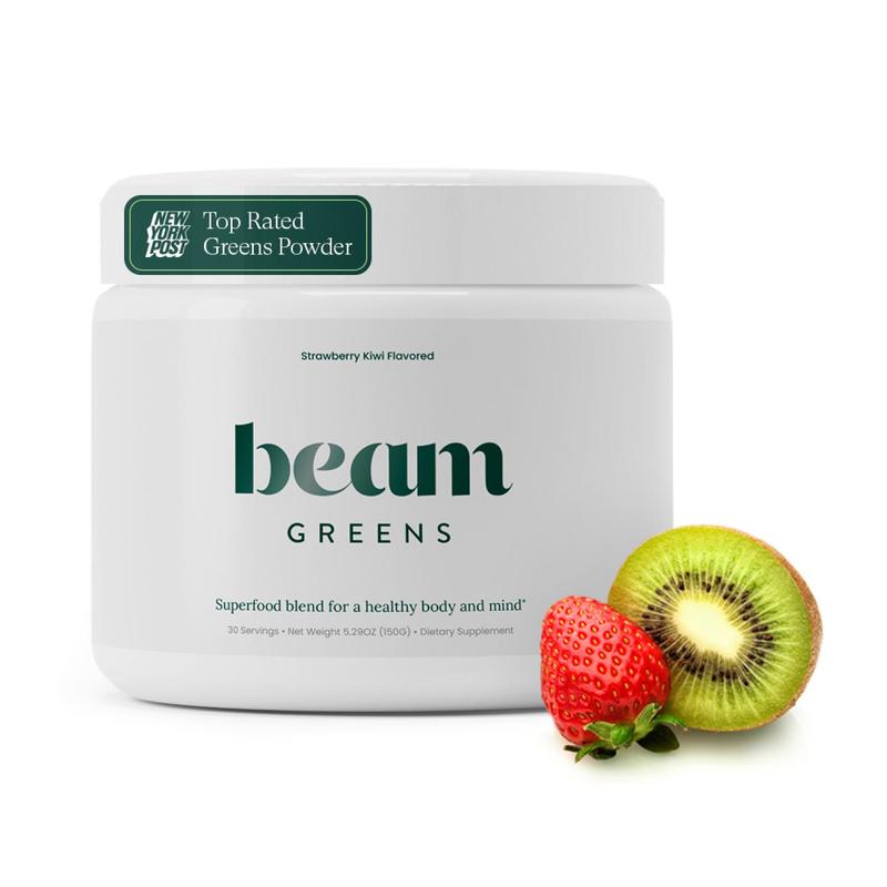 Beam Greens Superfood Powder – Best Tasting Greens Powder (NY Post) – Energy & Wellness Support – Strawberry Kiwi Flavor – 30 Servings Beam Greens Superfood Powder – Best Tasting Greens Powder (NY Post) – Energy & Wellness Support – Strawberry Kiwi Flavor – 30 Servings