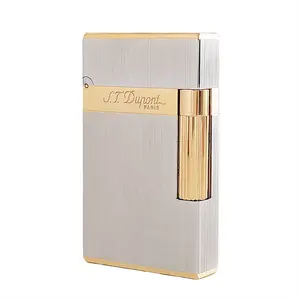 DUPONT 1:1 Brushed Silver Gold Mix metal Classic luxury Lighter (NO FUEL) perfect gift DUPONT 1:1 Brushed Silver Gold Mix metal Classic luxury Lighter (NO FUEL) perfect gift