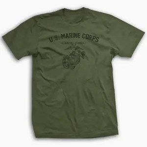 WW2 Vintage USMC Training T-Shirt, Retro Marine Corps Military Graphic Tee, Patriotic Veteran Tribute Shirt, Classic War History Apparel, Unisex Cotton T-Shirt