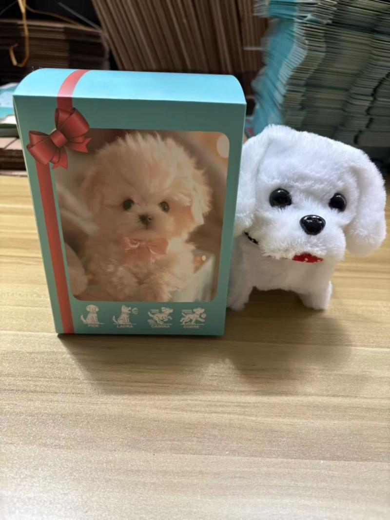 Latest 2026 Upgraded Version Yellow and White Robot Cat Plush Toy Simulates Meowing Movements Electric Kitten and Puppy Children's Toy Real Interactive Plush Cat with Simulated Actions and Meowing