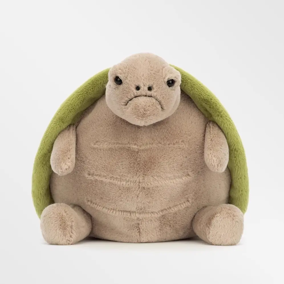 Unisex Grumpy Face Turtle Soft Plush Toy, Pillow-Shape Stuffed Tortoise Animal, Cute Cuddly Kids’ Doll & Stuffed Toy, Soft Cuddly Gift