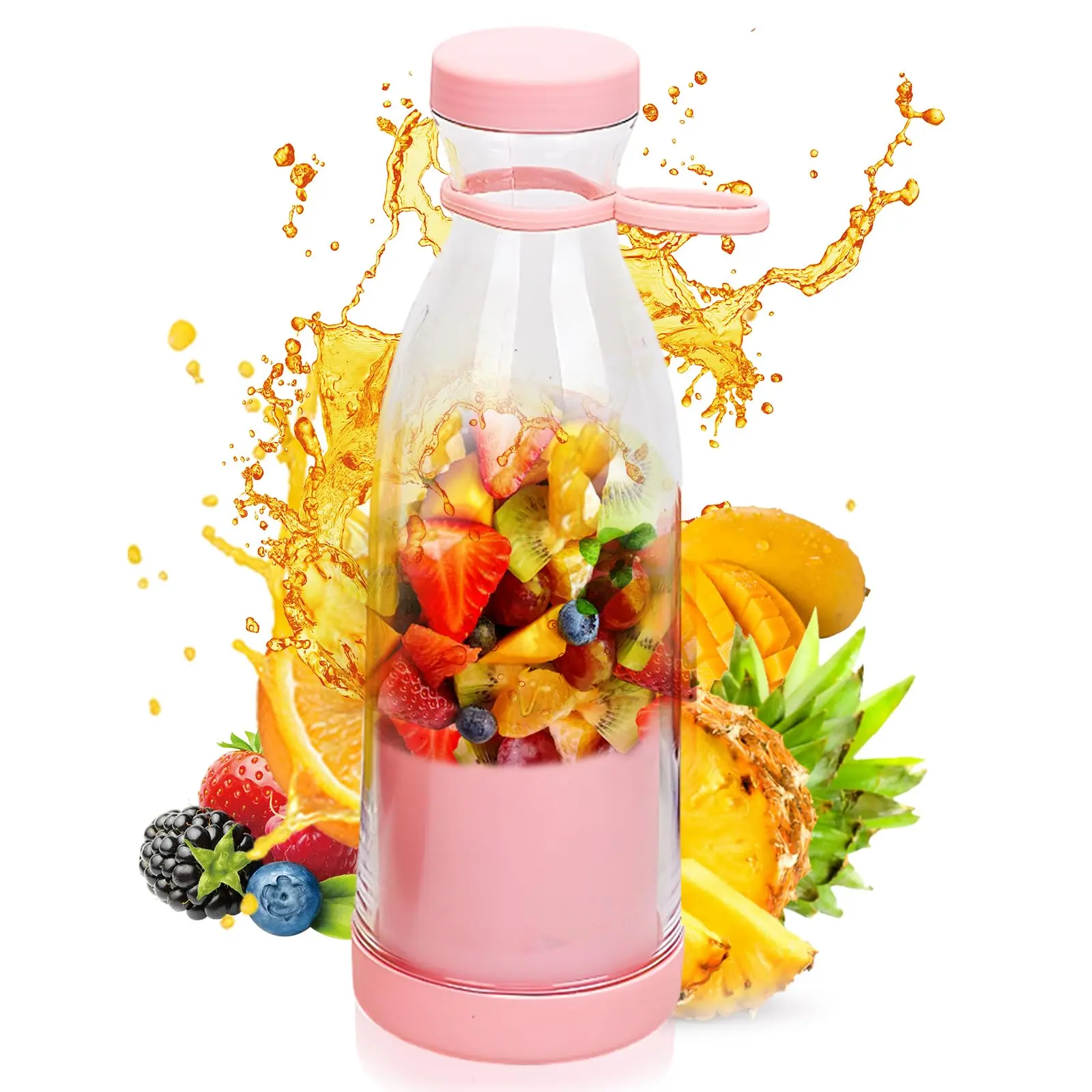 Portable Blender, Stylish Portable Blender for Milkshakes and Smoothies, 11.8 oz, USB Fast Charging Mini Blender Bottle, Suitable for Travel, Outdoor, Gym, Office, Car, Gift leak-proof design tiktokshopbacktoschool