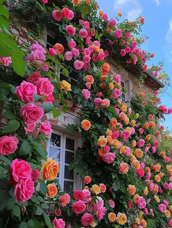 500-Piece Bulk Pack Mixed-Color Rose Artificial Climbing Vines, Outdoor Garden Floral Decorative Flowers, Plants & Fruit Ready-to-Plant Rose Bushes