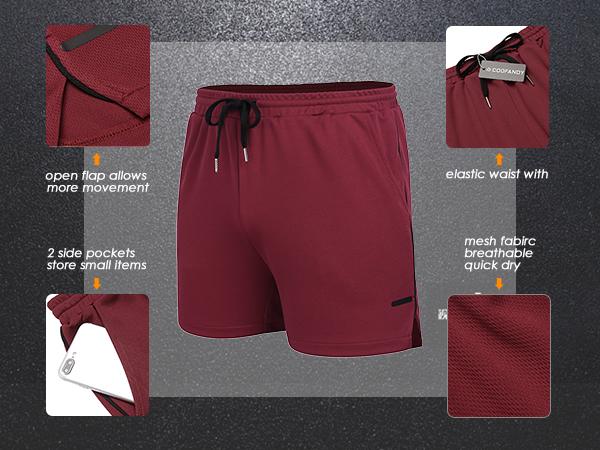 COOFANDY Men's 2 Pack Gym Workout Shorts Mesh Lightweight Bodybuilding Pants Training Running Sports Jogger with Pockets