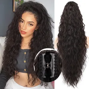 Claw Clip Ponytail Extension 30" Curly Pony Tail Clip in Claw Hair Extensions Fluffy Natural Looking Synthetic Hairpiece for Women