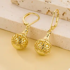 ALEXCRAFT Gold & Silver Filigree Earrings for Daily Commute, Lightweight Vintage  Ball Dangle Earrings with Secure Leverback Jewelry Gift