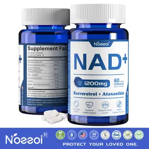 NAD+ 1200mg Anti-Aging Stack | Resveratrol + CoQ10 + Astaxanthin | USA Lab Tested | 60 Veggie Caps