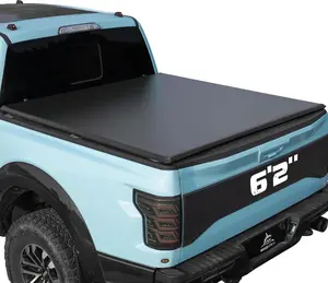 Truck Bed Tonneau Cover Compatible with Chevy Colorado & GMC Canyon 2015-2026 6.2 ft Long Box, Soft Folding(Tri Fold) Style，Cars accessories
